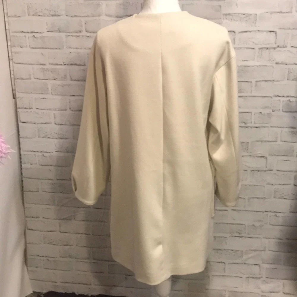 NWT Zara Double Breasted Coat Winter White - Picture 5 of 15